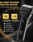 4 in 1 Hair Clippers for Men, Professional T-Blade Trimmer, Electric Foil Shaver, Nose Hair Trimmer, Cordless, LCD Display, Grooming Kit(Black)