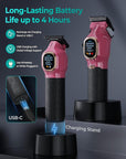 Professional Hair Clippers for Men, Professional Barber Clippers and Trimmer Set, Cordless Hair Clippers for Hair Cutting with Package Case, Powerful 9000 PRM Rechargable Electric Clippers