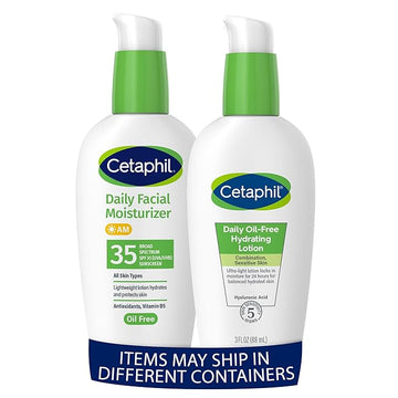 Cetaphil Daily Hydrating Lotion for Face, Hyaluronic Acid, 3 oz Face Moisturizer, Daily Oil Free Facial Moisturizer with SPF 35, For Dry or Oily Combination Sensitive Skin, Fragrance Free