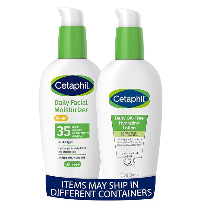 Cetaphil Daily Hydrating Lotion for Face, Hyaluronic Acid, 3 oz Face Moisturizer, Daily Oil Free Facial Moisturizer with SPF 35, For Dry or Oily Combination Sensitive Skin, Fragrance Free