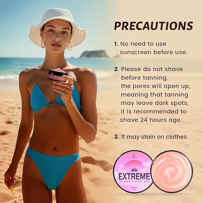 Shine Brown Tanning Gel Tan Accelerator Gel Intensive Tanning Oil for Outdoor Sun & Tanning Beds (Peach)