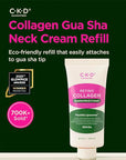 CKD Retino Collagen Gua Sha Neck Cream [Refill] - Firming Cream for Neck and Jawline Tightening, Lifting, and Wrinkle Reduction without Stainless Steel Roller. Korean Skin Care,1.69 fl oz.
