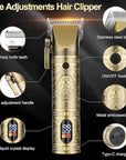 Hair Clippers for Man T-Blade Trimmer Nose Hair Trimmer Electric Shaver Set, Professional Metal Body Barber Clippers Set for Haircut, Men’s Grooming Kit with LCD Display, Ideal Gift for Him