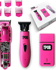 TPOB Slime 2 Candy Pink Clipper Trimmer Shaver Set Barber Hair Clippers in Matte Pink with Taper Blade