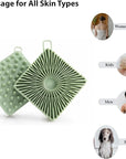 2 PC Silicone Exfoliating Body Scrubber, Silicone Body Shampoo Brush, Soft Silicone Loofah for Sensitive Skin, Shower Silicone Hair Scalp Massager, Easy to Clean, Lather Well(Black&Green)