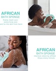 UJFQBH African Bath Sponge African Net Long Net Bath Sponge Exfoliating Shower Body Scrubber Back Scrubber Skin Smoother,Great for Daily Use (Green)
