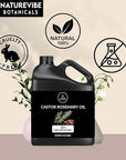 Naturevibe Botanicals Castor Rosemary Oil 32 Ounces | 100% Pure and Natural | Great for Skin Care and Hair Care