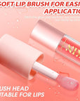 Big Brush Head Hydrating Lip Glow Oil Plumping Lip Tint, Hydrating Lip Gloss Tinted Lip Balm Transparent Lip Care, Long Lasting Nourishing Non-sticky Fresh Texture (Raspberry)