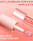 Big Brush Head Hydrating Lip Glow Oil Plumping Lip Tint, Hydrating Lip Gloss Tinted Lip Balm Transparent Lip Care, Long Lasting Nourishing Non-sticky Fresh Texture (Cherry)