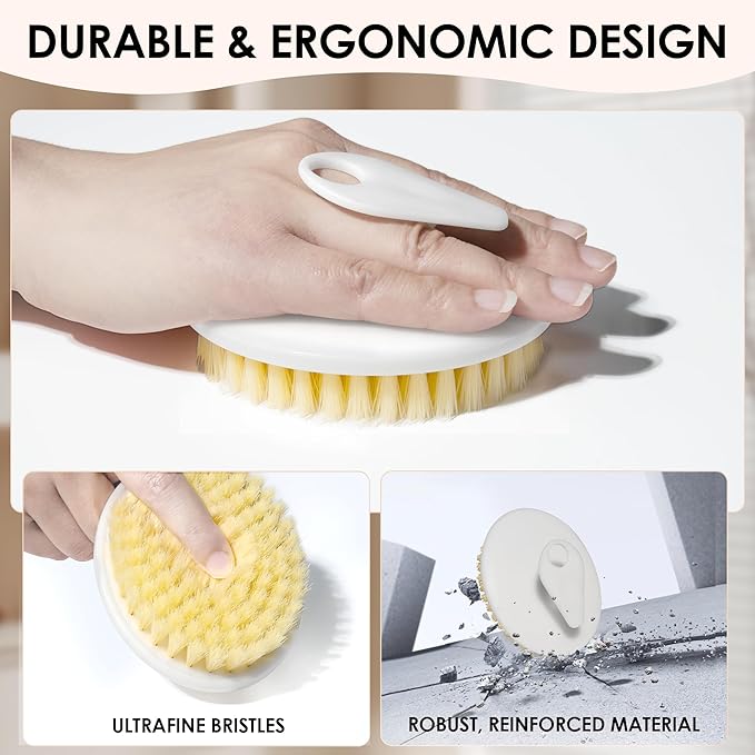 INNERNEED PP Shower Brush Body Exfoliating Scrubber, for Deep Clean Body Wash, Cellulite Treatment, Lymphatic Drainage and Blood Circulation Improvement (Pack of 2)