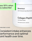 Momentous Grass-Fed Collagen Peptides Powder - Collagen Protein Powder with Fortigel & Vitamin C for Hair, Skin, Nails, & Joint Health Support - NSF Certified for Sport - Packaging May Vary