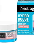 Neutrogena Hydro Boost Hyaluronic Acid Lip Balm, Nourishing Vitamin E Leaves Lips Feeling Hydrated, Sheer Pink Tinted Color with a Sweet Berry Flavor, Sheer Berry, 0.5 oz (Pack of 2)
