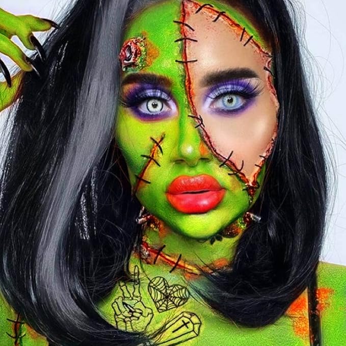 MEICOLY Light Green Face Body Paint(2.37Oz),Lime Green Face Paint for Halloween SFX Witch Makeup,Elphaba Green Face Paint,Camouflage Hunting Hulk Gamora,St Patrick's Day Accessories