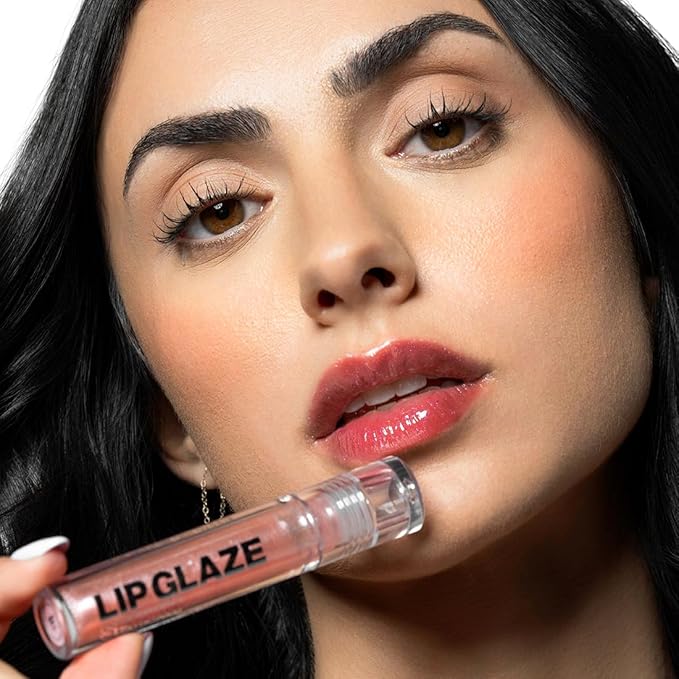 Palladio Lip Glaze Serum, Hydrating Lip Gloss with Peptides & Hyaluronic Acid for Plump, Smooth, and Nourished Lips – Vegan, High-Shine, Non-Sticky Finish (Sugar Plum)