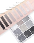 evpct 9 Colors Silver Gray Glitter Eyeshadow Palette, Black Smokey Grey and Silver White Sparkle Glitter Shimmer Shiny Eye Shadow Palette Makeup kit for older Women, High Pigment Waterproof eyeshadow