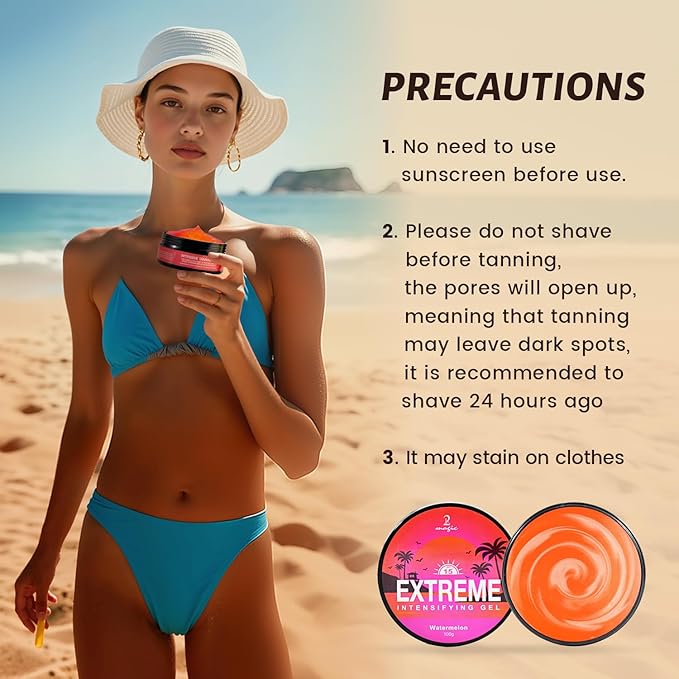 Shine Brown Tanning Gel Tan Accelerator Gel Intensive Tanning Oil for Outdoor Sun & Tanning Beds (watermelon)