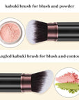 Retractable Kabuki Makeup Brush, 2 Pack Travel Powder Foundation Makeup Brush Face Blush Brushes for Blending Liquid, Blush, Bronzer, Buffing, Sunscreen,Flawless Cosmetics