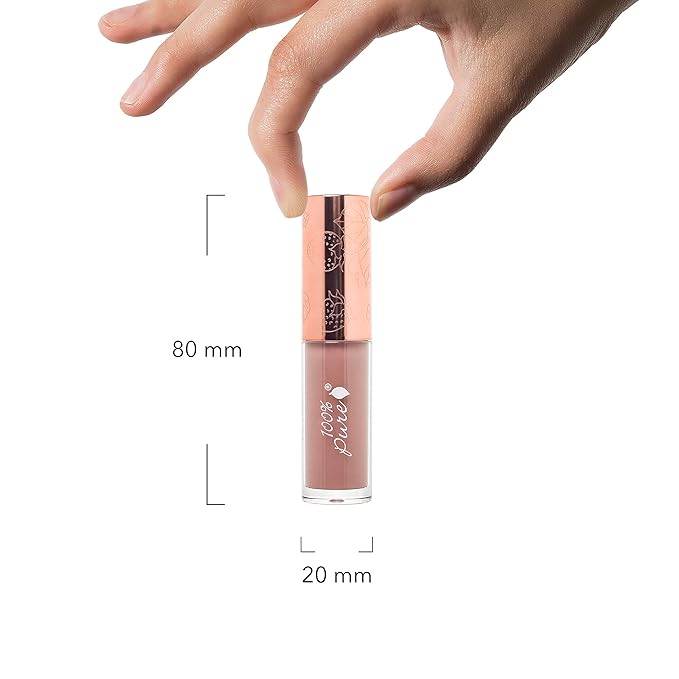100% PURE Lip Gloss (Fruit Pigmented), Pink Caramel, High Shine, Moisturizing, Natural Lip Gloss, Sheer Finish, Tinted Lip Gloss w/Cocoa Butter, Vitamin E (Nude Rosy Brown Color) - 0.14 Fl Oz