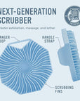 Sud Scrub® Antimicrobial Silicone Body Scrubber, Exfoliating Body Scrubber for Sensitive Skin, Eco Friendly Shower Scrubber for Body, Silicone Body Brush for Showering, Blue