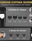 4 in 1 Hair Clippers for Men, Professional T-Blade Trimmer, Electric Foil Shaver, Nose Hair Trimmer, Cordless, LCD Display, Grooming Kit(Black)