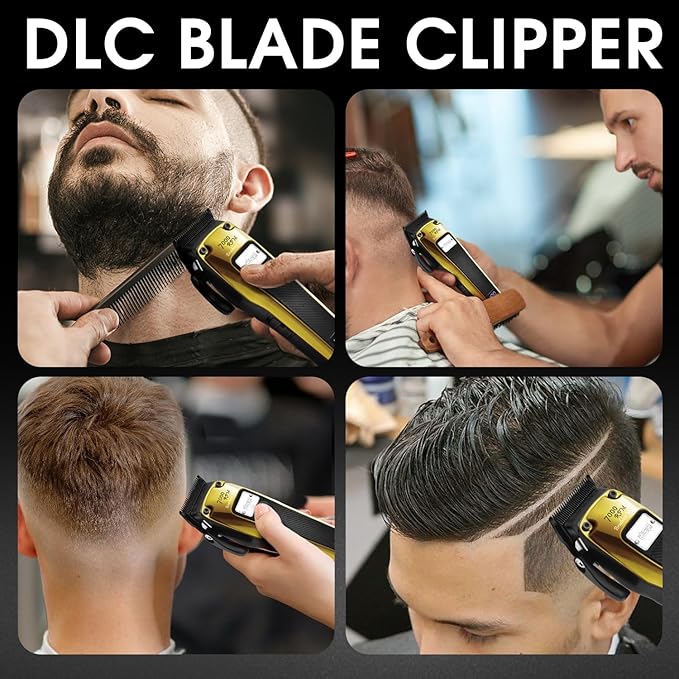 DSP Professional Barber Clipper Cordless, Hair Clipper for Men, Powerful Clipper, BLDC Motor & DLC Coated Detachable Blade with Charging Base