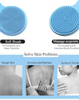 VWMYQ 2 Pack Back Scrubber for Shower, 17in Lengthen Long Handle Body Brush, Double Sided Shower Brush for Shower Exfoliating and Massage Can Produce Rich Foam, Long Handle Back Scrubber for Men
