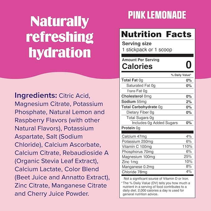 Ultima Replenisher Daily Electrolyte Drink Mix – Pink Lemonade, 90 Serving – Hydration Powder with 6 Key Electrolytes & Trace Minerals – Keto Friendly, Vegan, Non-GMO & Sugar-Free Electrolyte Powder