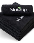 Orighty Microfiber Makeup Remover Cloths - Super Soft, Quick Dry Face Towels for Cleansing, 13 x 13 Inch, 6 Count, Black