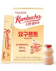 TEAZEN Yogurt Flavored Kombucha Tea, Hydration Drink Mix, Sugar Free, Live Probiotics & Prebiotics, 10 Sticks, 1.76oz