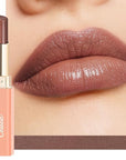 Oulac Moisturizing Shine Brown Red Lipstick for Women - 2 in 1 Glossy Brown Tinted Lip Balm, Hydrating Winter Lipstick for Dry Lips,Shine Juicy Finish Vegan 2.2g/0.07oz (03)