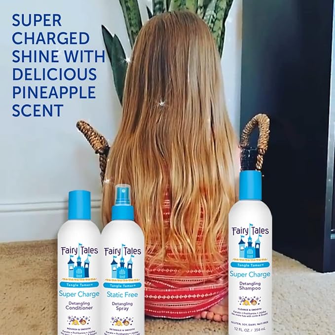 Fairy Tales Tangle Tamer Super Charge - Detangling Conditioner for Kids - Paraben Free, Sulfate Free, Gluten Free, Nut Free- 12 oz (2 PACK)