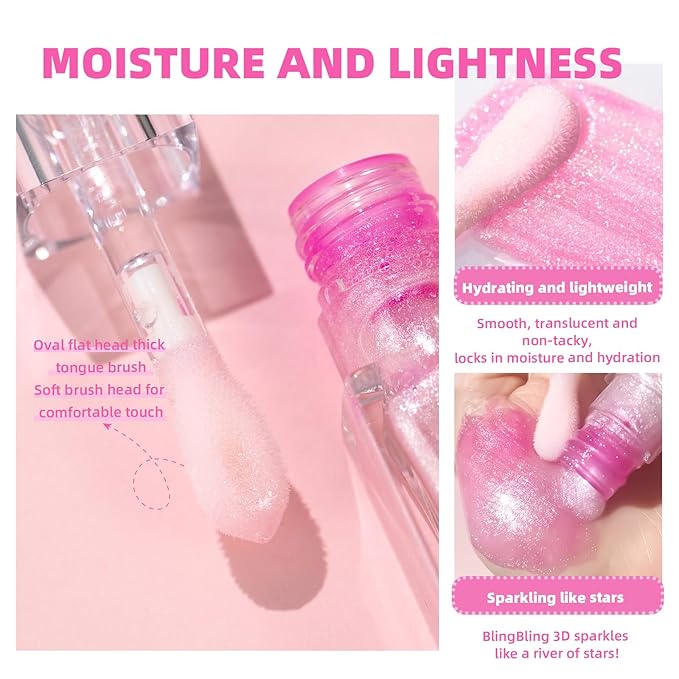LANGMANNI Hydrating Lip Glow Oil,Moisturizing Nourishing Lip Oil,Light Colour Gloss Tinting And Non-sticky Lip Oil For Dry Lips Lip Care (Color Changing 1Pcs)