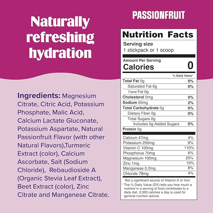 Ultima Replenisher Daily Electrolyte Drink Mix – Passionfruit, 90 Servings – Hydration Powder with 6 Key Electrolytes & Trace Minerals – Keto Friendly, Non- GMO & Sugar-Free Electrolyte Powder