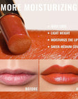 Oulac Moisture Shine Bright Red Lipstick - 2 in 1 Shimmer Lipstick & Lip Balm, Juicy & Glossy Finish, Long Lasting Hydrating, Smooth for Dry, Cracked and Chapped Lips, Vegan 2.2g/0.07oz (S01)