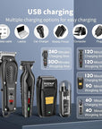 Professional Hair Clipper Set for Men, Cordless Barber Clippers Set and Trimmer Kit, Electric Beard Trimmer & Nose Trimmer Kit, Foil Shaver & Men's Facial Grooming Tool Kit, Gifts for Men