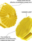 iTokGoK® Premium Silver-Infused Double-Sided Design 2-in-1 Silicone Body Scrubber for Men,Body Buffer Scrubber for Sensitive Skin, Ergonomic No-Slip Handle, Long-Lasting & Easy to Clean - Yellow