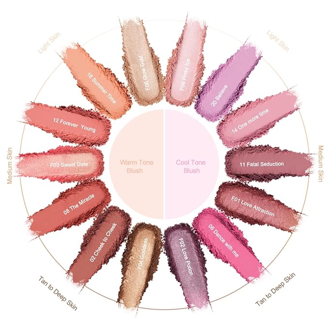 Oulac Blush Face Coral Matte | Pigmented Powdery 4.8g