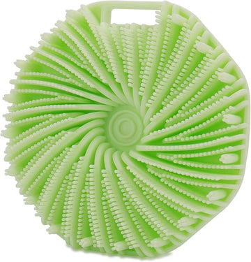 Silicone Body Scrubber, Exfoliating Body Scrubber for All Skin Types, Handheld Shower Brush with Rich Lathering and Easy Cleaning (Green)