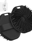 ManmiHealth 2 PCS Silicone Body Scrubber Shower Brush, Upgrade Super-Exfoliating Shower Scrubber with Non-Slip Hand Strap, Silicone Body Buffer for Use in Shower with a Free Hook (Black*2)