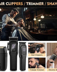 Professional Hair Clipper for Men, 3 in 1 Hair Clipper Beard Trimmer and Electric Foil Shaver Set with LED Display, Cordless Grooming Kit for Home, Travel, Barber, Ideal Gift for Him