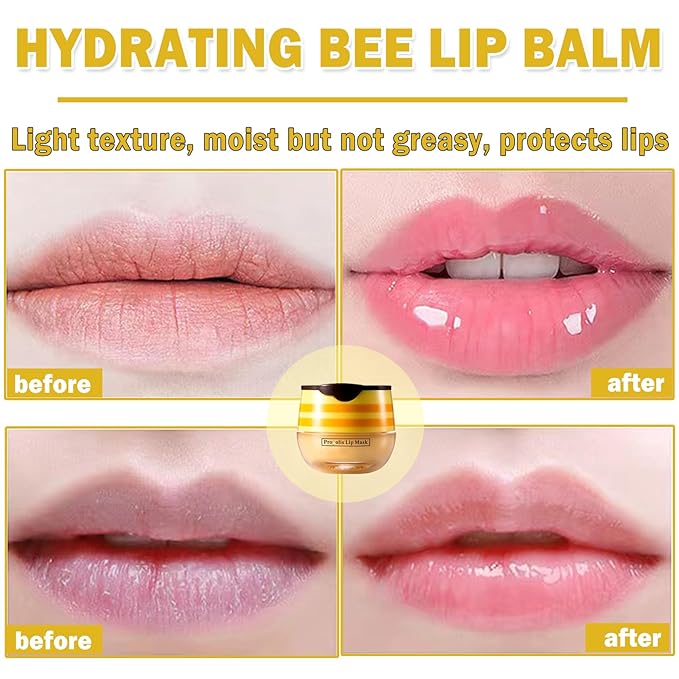 3PCS Bee Lip Balm Honey Pot Lime)