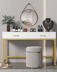 WESTREE Women Makeup Vanity Desk with 2 Drawers - Bedroom Home Office Desk, Wooden Height Monitor Stand & Storage Shelf Without Mirror, White Table Great Gift for Her
