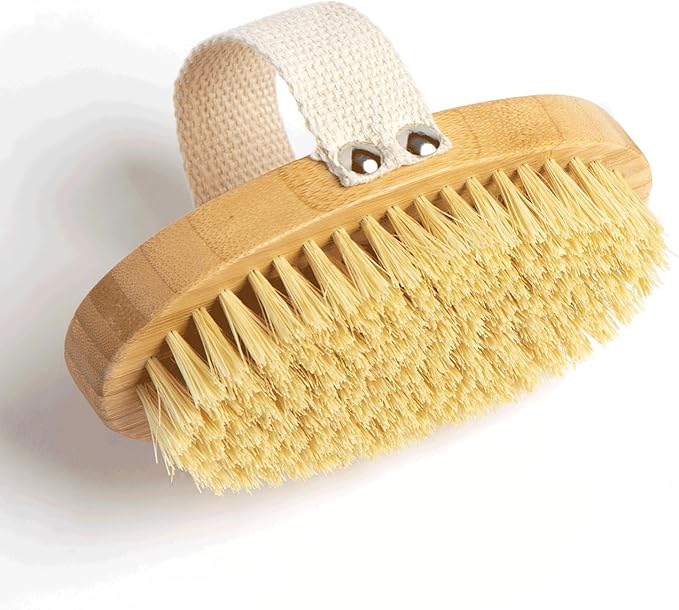 Firm Dry Brush & Shower Brush for Body - Handheld Back Scrubber Body Brush Exfoliator & Dead Skin Remover for Body Firm & Tighten Skin Improve Circulation for Men & Women by M3 Naturals