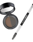Soft Brow Define & Fill Powder Duo, Includes Dual ended Brush, Vegan and Cruelty Free (Black/Brown)
