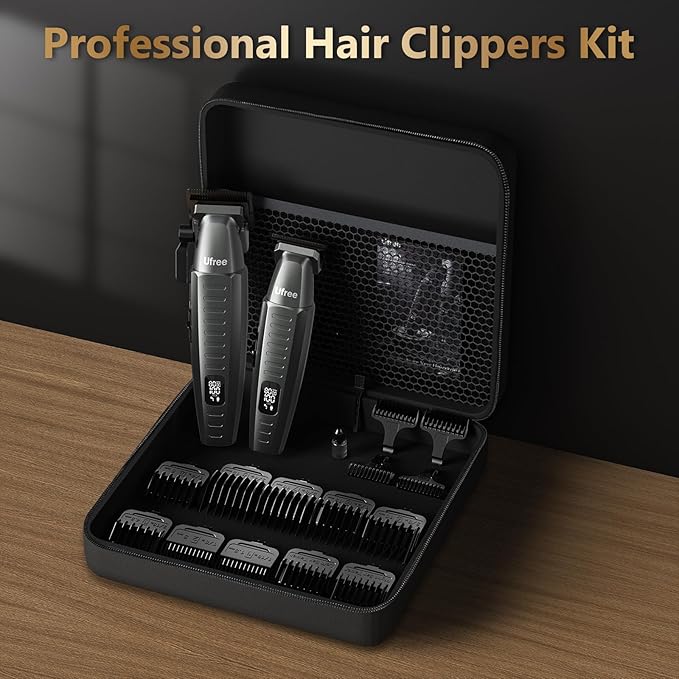 Ufree Professional Hair Clippers for Men, Clippers and Trimmers Set, Barber Clippers, Electric Beard Trimmer with Barber Bag, Gifts for Men
