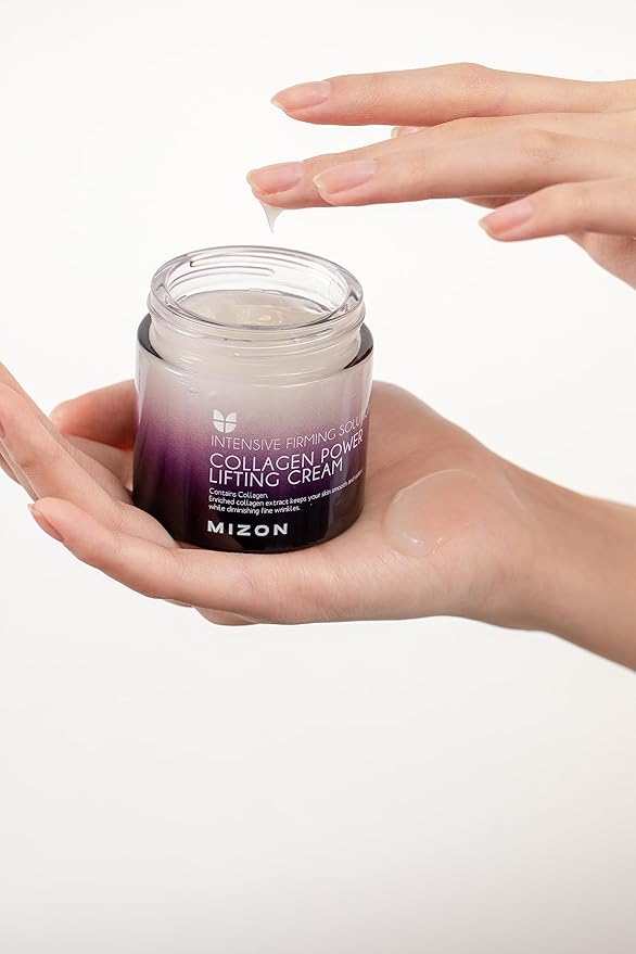 MIZON Collagen Power Lifting Cream Face Moisturizer with Marine Collagen Adenosine Hyaluronic Acid Green Calming Complex Lifting and Tightening (2.53 fl. oz.)