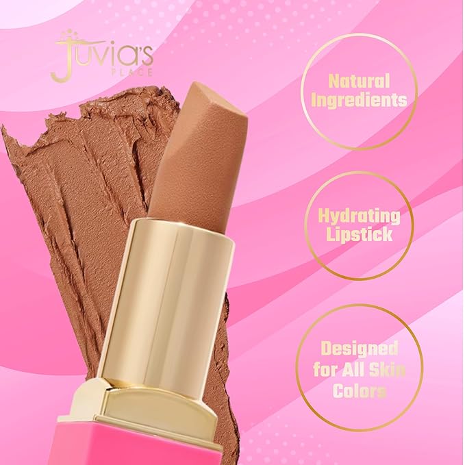 Juvia's Place The Nude Velvety Matte Lipstick Lady - Nude, Long-lasting, Rich-Color Lip Makeup, Creamy Lipstick with Matte Finish, Beauty & Lip Products