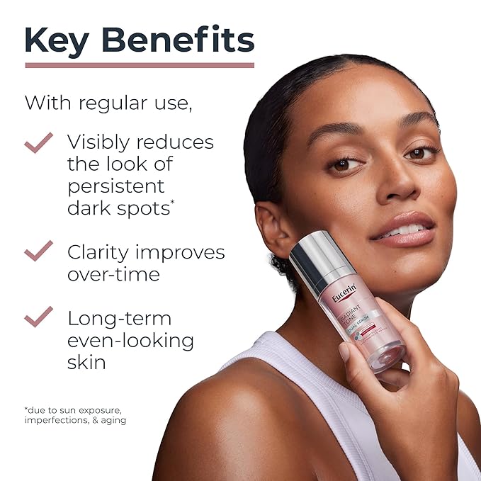 Eucerin Radiant Tone Dual Serum Dark Spot Corrector, Dark Spot Serum with Thiamidol and Hyaluronic Acid, Helps Visibly Reduce the Look of Persistent Dark Spots, 1 Fl Oz Bottle