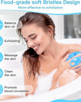 INNERNEED Food-Grade Soft Silicone Body Cleansing Brush Shower Scrubber, Gentle Exfoliating and Massage for All Kinds of Skin (Blue)