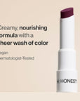 Honest Beauty Moisturizing Vegan Tinted Lip Balm | Antioxidant-rich Acai Extracts + Avocado Oil | Paraben Free + Cruelty Free | Plum Drop